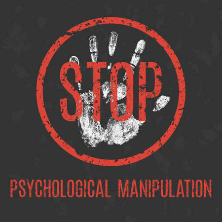 Stop psychological manipulation conceptual illustration, social problems of humanity.のイラスト素材