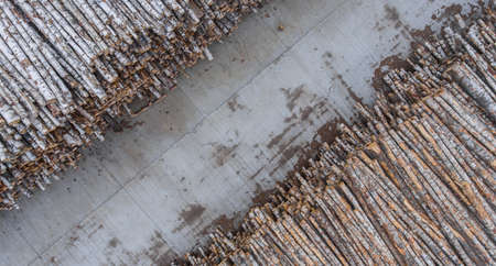 Airal view of the outdoor logging warehouse.