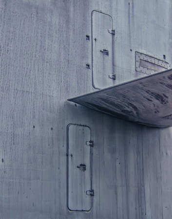Doors on the surface of the control cabin submarine.の写真素材