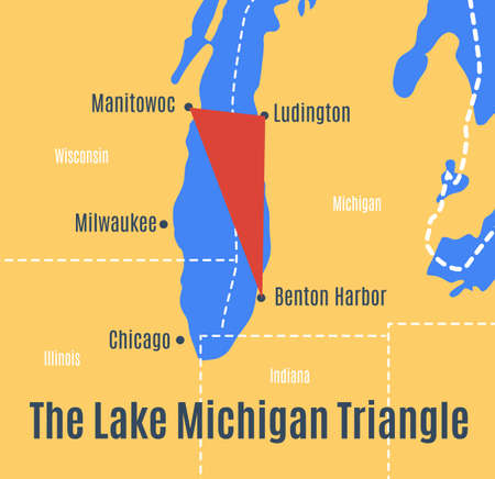 Map of the Lake Michigan Triangle.のイラスト素材