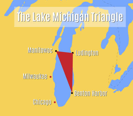 The Lake Michigan Triangle map.のイラスト素材
