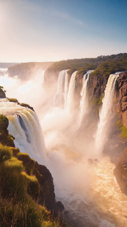 Victoria Falls, Zambezi River, Zambia and Zimbabwe, Africaの素材