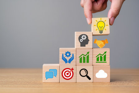 Business, Technology, Internet and network concept. Digital Marketing content planning advertising strategy concept.の素材