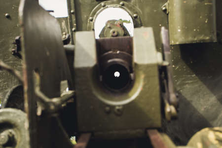 window for viewing in a protective shield green gun