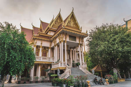 Temple in Phnom Penh Cambodia. Phnom Penh, Cambodia - FEBRUARY 22, 2020のeditorial素材