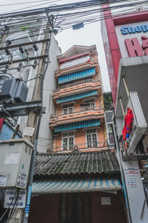 Vietnamese architecture. Unusual house. Vung Tau, Vietnam - FEBRUARY 28 2020のeditorial素材