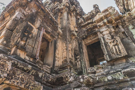 Ancient Angkor Wat Ruins Panorama. Thommanon Temple. Siem Reap, Cambodia - FEBRUARY 25, 2020のeditorial素材