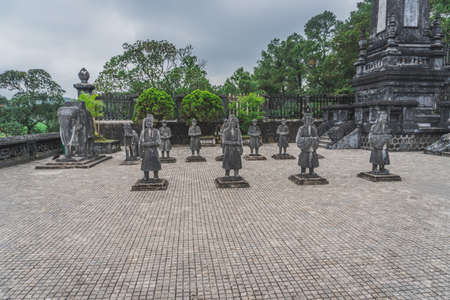 Hue city, Viet Nam: statues at Khai Dinh Tomb emperor in Hue, Vietnam. A UNESCO World Heritage Site. Hue, Vietnam - March 9, 2020.のeditorial素材