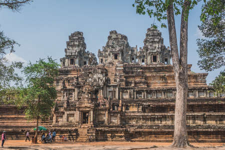 Ancient Angkor Wat Ruins Panorama. Eastern Mebon Temple. Siem Reap, Cambodia - FEBRUARY 25, 2020のeditorial素材