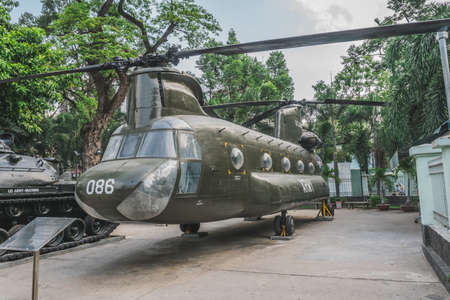 Helicopter at the Ho Chi Minh City War Museum. Ho Chi Minh, Vietnam - March 19, 2020のeditorial素材