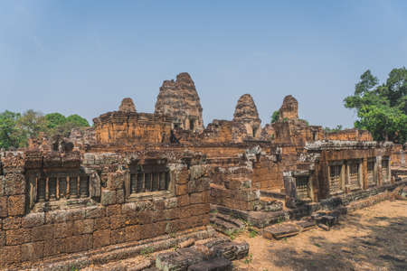 Ancient Angkor Wat Ruins Panorama. Pre Rup temple. Siem Reap, Cambodia - FEBRUARY 25, 2020のeditorial素材