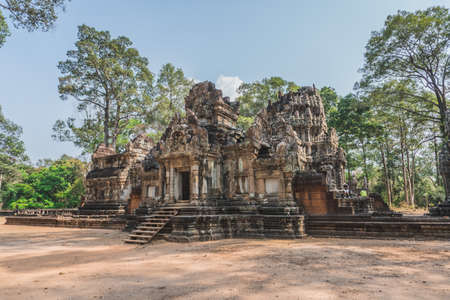 Ancient Angkor Wat Ruins Panorama. Thommanon Temple. Siem Reap, Cambodia - FEBRUARY 25, 2020のeditorial素材