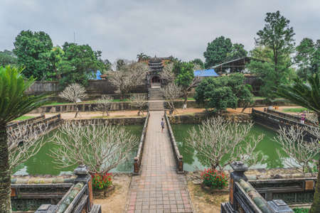 Vietnam tomb Of The Emperor In Hue The Unesco Heritage. Hue, Vietnam - March 9, 2020.のeditorial素材