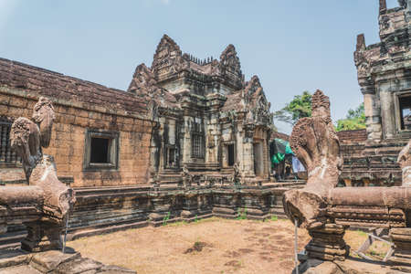 Ancient Angkor Wat Ruins Panorama. Banteay Srei Temple. Siem Reap, Cambodia - FEBRUARY 25, 2020のeditorial素材