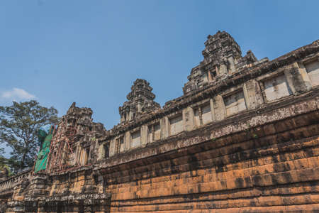 Ancient Angkor Wat Ruins Panorama. Eastern Mebon Temple. Siem Reap, Cambodiaの写真素材