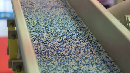 Close up of equipment for sorting and mixing bulk materials. New technology conceptの写真素材