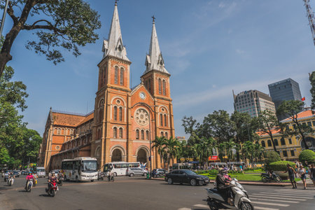 Notre Dame de Saigon. Ho Chi Minh, Vietnam - March 19, 2020のeditorial素材
