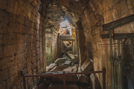 Cambodia Angkor Wat Ta Prohm Temple Tomb Raider Tree Roots Ruins. Angkor Temples Ta Prohm. Siem Reap, Cambodia - FEBRUARY 25, 2020のeditorial素材