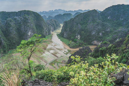 Hang Mua Peak Landscape In Ninh Binh, Vietnam. Ninh Binh, Vietnam - March 7, 2020.の写真素材