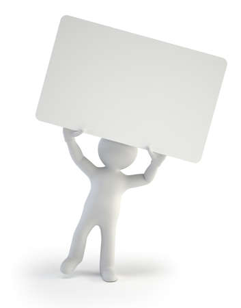 3d small people - blank cardの写真素材