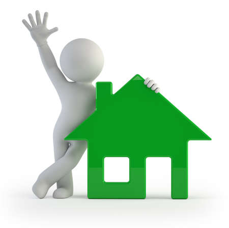 3d small people - my houseの写真素材