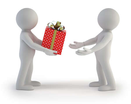 3d small people - gift boxの写真素材