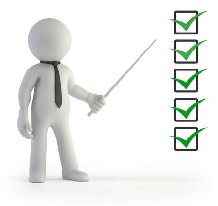 little man businessman, to do list, Isolated white backgroundの写真素材