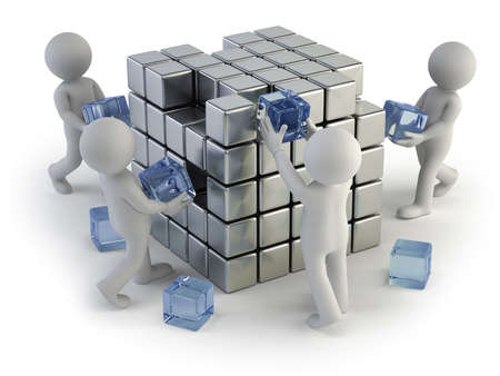 the concept of setting up a business, Isolated white backgroundの写真素材