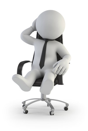 supervisor manager in chair, Isolated white backgroundの写真素材