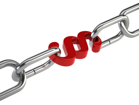 chain paragraph, Isolated white backgroundの写真素材