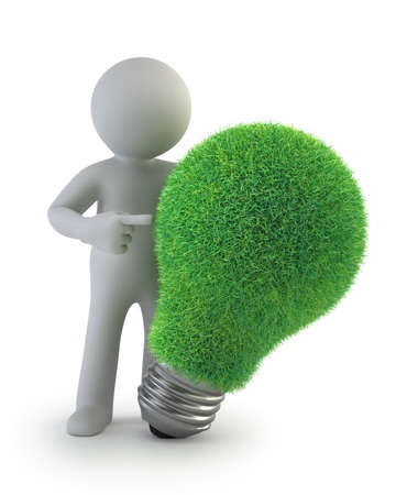 3d small people - green Ideaの写真素材