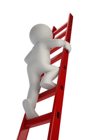3d small people%u3000on the stairsの写真素材