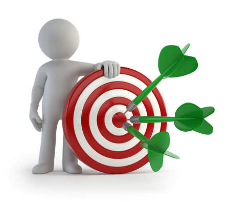 3d small people - goal and target shotの写真素材