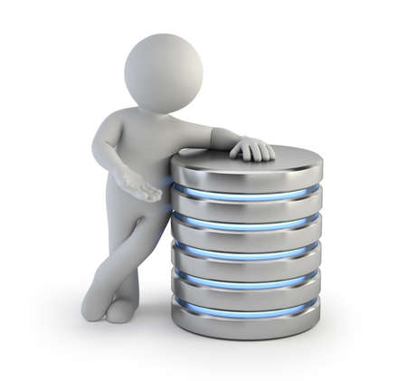 3d small people - server, Isolated white backgroundの写真素材