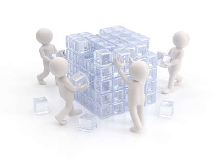 3d small people - concept of creatingの写真素材