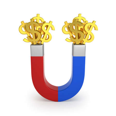 Money magnet, Isolated white backgroundの写真素材