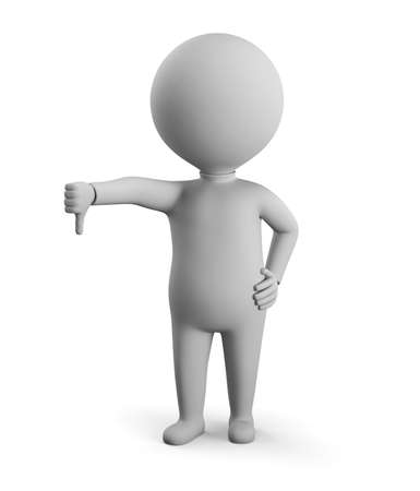 3D small man - no. 3d image. White background.の写真素材