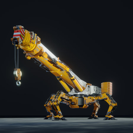Robot crane 4 legged .3D rendering.3D illustrationの写真素材