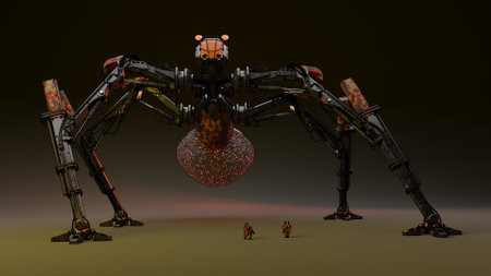 Super spider robot.3D artwork.3D rendering.3D illustration.model blenderの写真素材