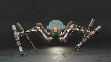 Super spider robot.3D artwork.3D rendering.3D illustration.model blenderの写真素材