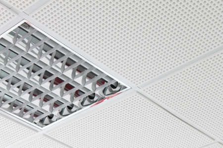 office ceiling with neon lights