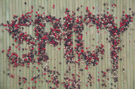An inscription made of pepper grains 