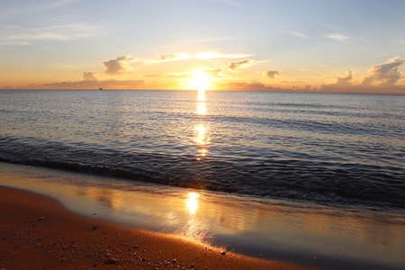 Sunrise at Pranburi Beach at South of Thailand.の写真素材
