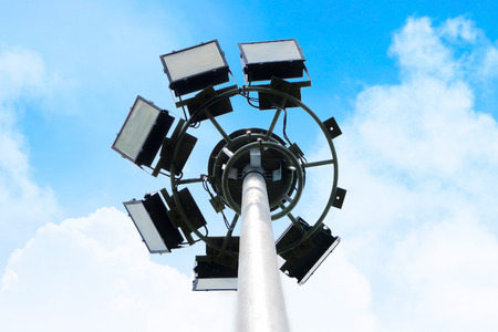 light pole on blusky backgroundの写真素材