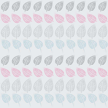 Abstract seamless pattern with leaves  Blue, pink, gray paper  Summer  background のイラスト素材
