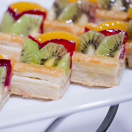 finger food, dessert and fruits cocktailの写真素材