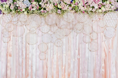 Beautiful flowers background for wedding sceneの写真素材