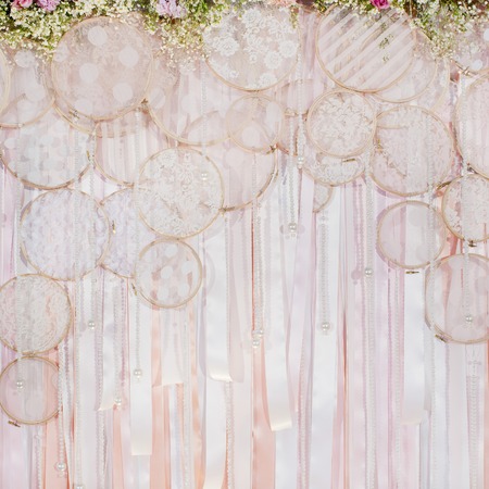 Beautiful flowers background for wedding sceneの写真素材