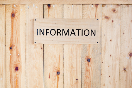 Wording Information sign on wood board.の写真素材