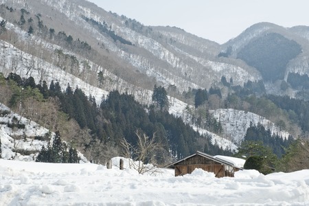 Shirakawago, Japan historic winter village.のeditorial素材